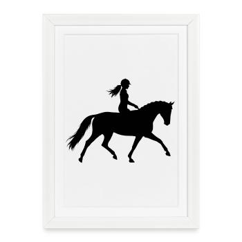 Idée cadeau pour l’équitation pour un cavalier de dressage - Affiche encadrée (27 × 37 cm) - blanc - Devant