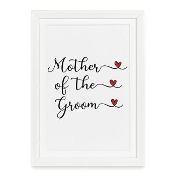 Logo mignon de la Mère du Marié avec un cœur - Affiche encadrée (27 × 37 cm) - blanc - Devant