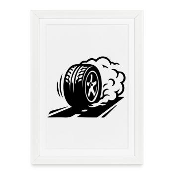 Car Tire Drifting Icon - Framed poster (27 × 37 cm) - white - Front