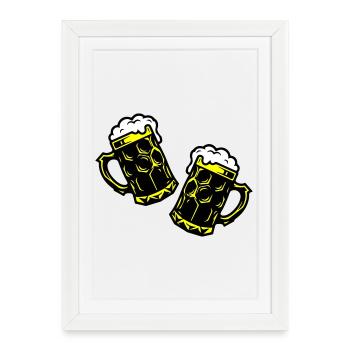 Chope à bière Icône de la bière - Affiche encadrée (27 × 37 cm) - blanc - Devant