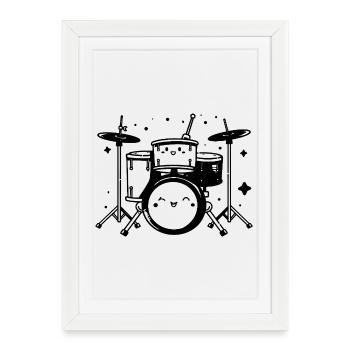 Style de batterie comique - Affiche encadrée (27 × 37 cm) - blanc - Devant