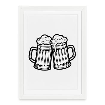 Beer Cheers - Framed poster (27 × 37 cm) - white - Front