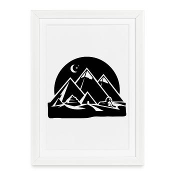 pyramides de Gizeh - Affiche encadrée (27 × 37 cm) - blanc - Devant