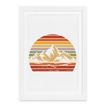 Hiking Mountain Trail Backpacking Outdoors Poaching - Framed poster (27 × 37 cm) - white - Front