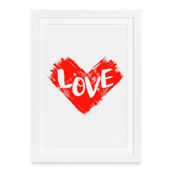 Cœur d’amour - Affiche encadrée (27 × 37 cm) - blanc - Devant
