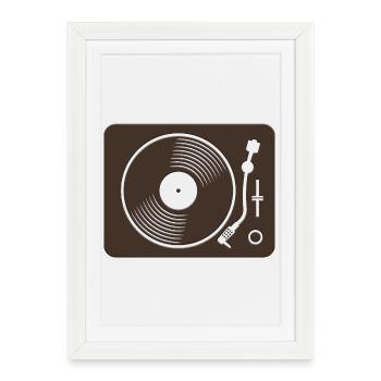 Design rétro en vinyle de platine - Affiche encadrée (27 × 37 cm) - blanc - Devant