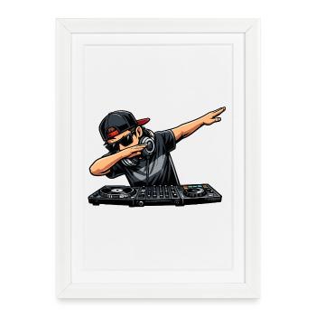 DJ de dab - Affiche encadrée (27 × 37 cm) - blanc - Devant