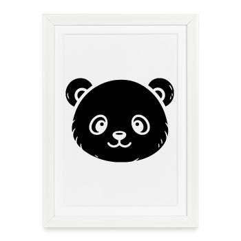 Cute Panda Sketch – Fluffy Animal Motif - Framed poster (27 × 37 cm) - white - Front