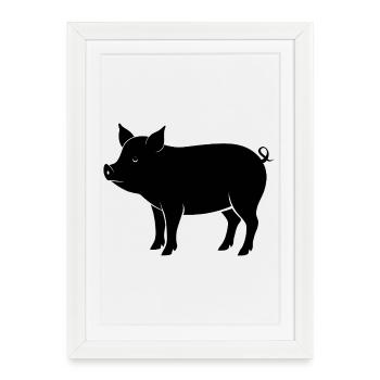 pig - Framed poster (27 × 37 cm) - white - Front