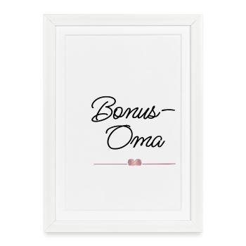 Meilleur bonus de grand-mère au cœur – Cadeau - Affiche encadrée (27 × 37 cm) - blanc - Devant