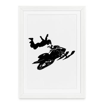 Snowmobile cleasanna tiománaí - Framed poster (27 × 37 cm) - white - Front