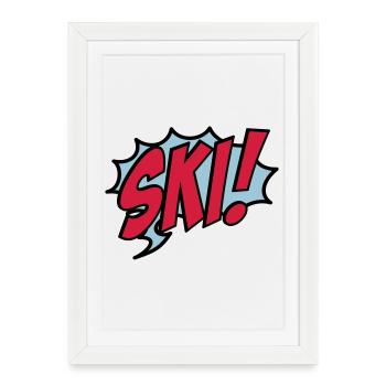 Ski - Affiche encadrée (27 × 37 cm) - blanc - Devant