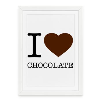 J’AIME LE CHOCOLAT Schokolade - Affiche encadrée (27 × 37 cm) - blanc - Devant