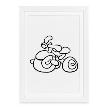 tricycle - Affiche encadrée (27 × 37 cm) - blanc - Devant