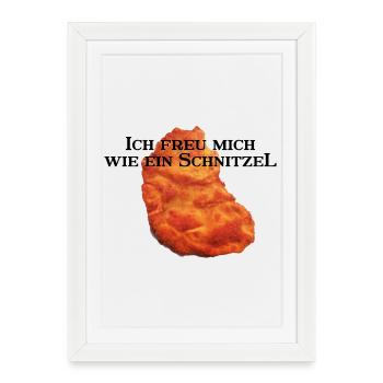 I'm looking forward to a schnitzel - Framed poster (27 × 37 cm) - white - Front