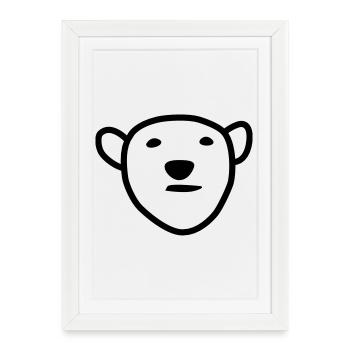 Tête d'ours polaire - Affiche encadrée (27 × 37 cm) - blanc - Devant