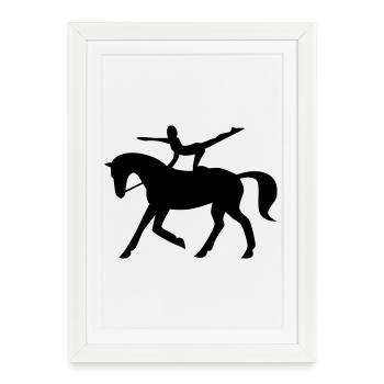 Cheval de saut - Affiche encadrée (27 × 37 cm) - blanc - Devant