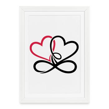 Deux coeurs infini amour infini amour - Affiche encadrée (27 × 37 cm) - blanc - Devant