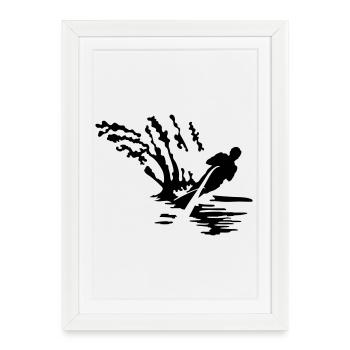 ski nautique - Affiche encadrée (27 × 37 cm) - blanc - Devant