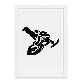 snowmobile stunt - Framed poster (27 × 37 cm) - white - Front