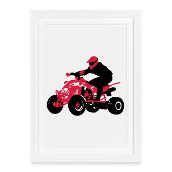 quad - Affiche encadrée (27 × 37 cm) - blanc - Devant