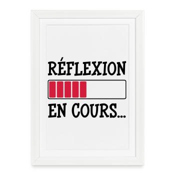 Réflexion en cours... - Affiche encadrée (27 × 37 cm) - blanc - Devant