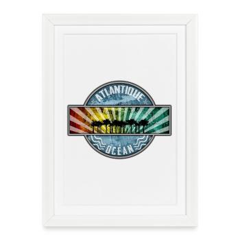 Rayons de soleil colorés sur l’océan Atlantique - Affiche encadrée (27 × 37 cm) - blanc - Devant