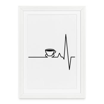 EKG coffee heartbeat - Framed poster (27 × 37 cm) - white - Front