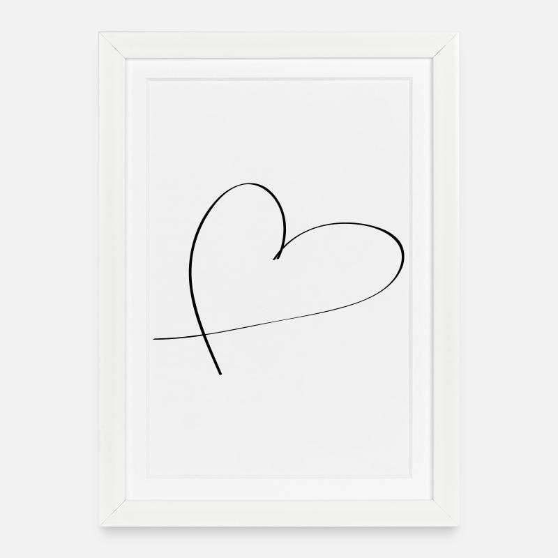 cœur - Affiche encadrée (27 × 37 cm) - blanc