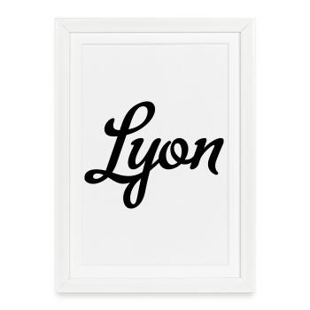Lyon - Affiche encadrée (27 × 37 cm) - blanc - Devant