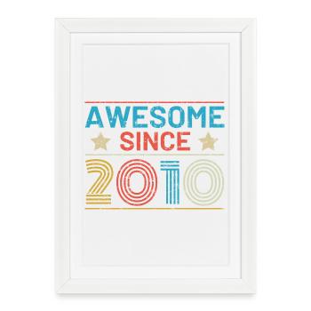 Awesome since 2010 - Framed poster (27 × 37 cm) - white - Front