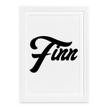 Name Finn geometric pattern on textiles - Framed poster (27 × 37 cm) - white - Front