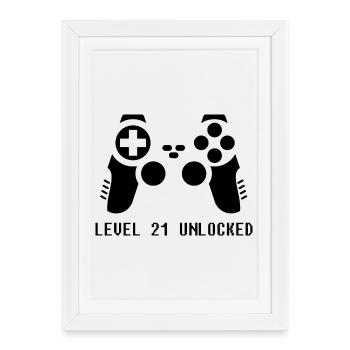 21ème anniversaire Gamer Gamer - Affiche encadrée (27 × 37 cm) - blanc - Devant