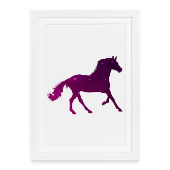 Cheval Étoile - Cadeau de Cheval Galaxie de Caval d’Équitation Mignon - Affiche encadrée (27 × 37 cm) - blanc - Devant
