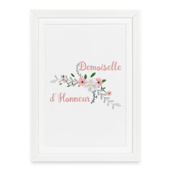demoiselle d'honneur -collection mariage bucolique - Affiche encadrée (27 × 37 cm) - blanc - Devant