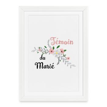 témoin du marié - mariage collection bucolique - Affiche encadrée (27 × 37 cm) - blanc - Devant