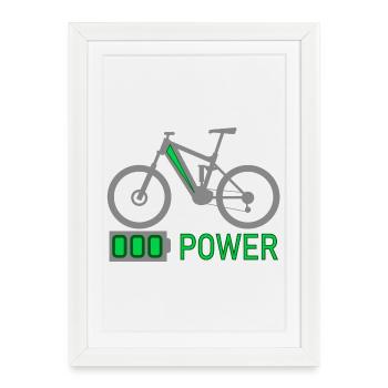Conception motivante de la puissance du vélo électrique - Affiche encadrée (27 × 37 cm) - blanc - Devant