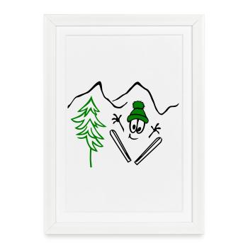 Ski jumpers, winter, winter sports - Framed poster (27 × 37 cm) - white - Front