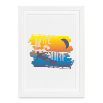 KITE SURF - Framed poster (27 × 37 cm) - white - Front