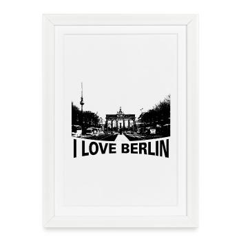 J’adore Berlin avec BilD - Affiche encadrée (27 × 37 cm) - blanc - Devant