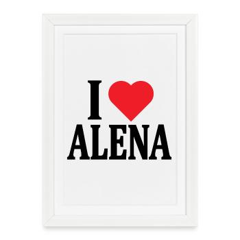 t-shirt J’adore Alena t-shirt idée cadeau - Affiche encadrée (27 × 37 cm) - blanc - Devant