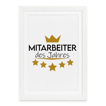 Mitarbeiter des Jahres - Gerahmtes Poster (27 × 37 cm) - Weiß - Vorne