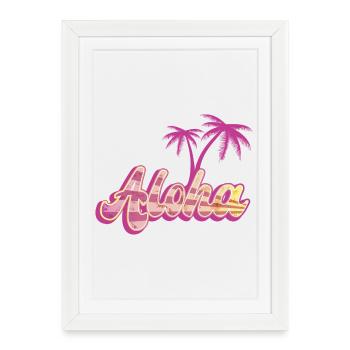 Aloha Palm - Affiche encadrée (27 × 37 cm) - blanc - Devant