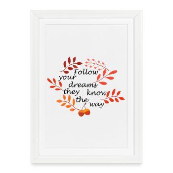 Autumn Leaves and Acorns Pattern - Framed poster (27 × 37 cm) - white - Front