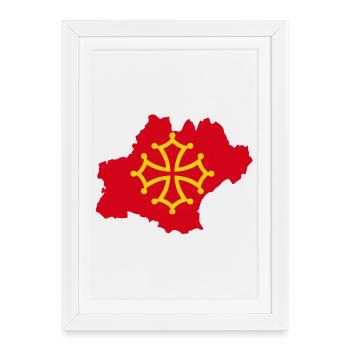 occitanie - Affiche encadrée (27 × 37 cm) - blanc - Devant