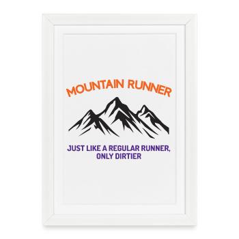 Mountain Runner - Framed poster (27 × 37 cm) - white - Front