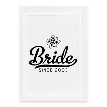 Mariée depuis 2003 - Affiche encadrée (27 × 37 cm) - blanc - Devant