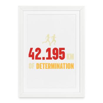 Marathon - 42,195 km de détermination - Affiche encadrée (27 × 37 cm) - blanc - Devant