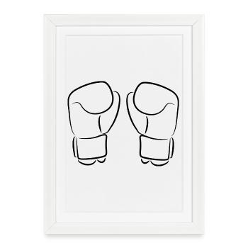 Gants de kickboxing - Affiche encadrée (27 × 37 cm) - blanc - Devant