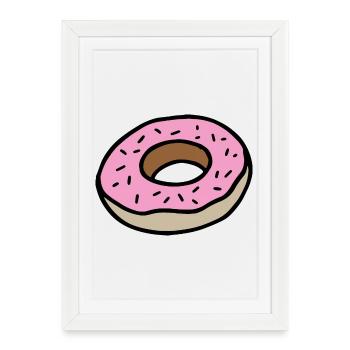 Beignet - Affiche encadrée (27 × 37 cm) - blanc - Devant